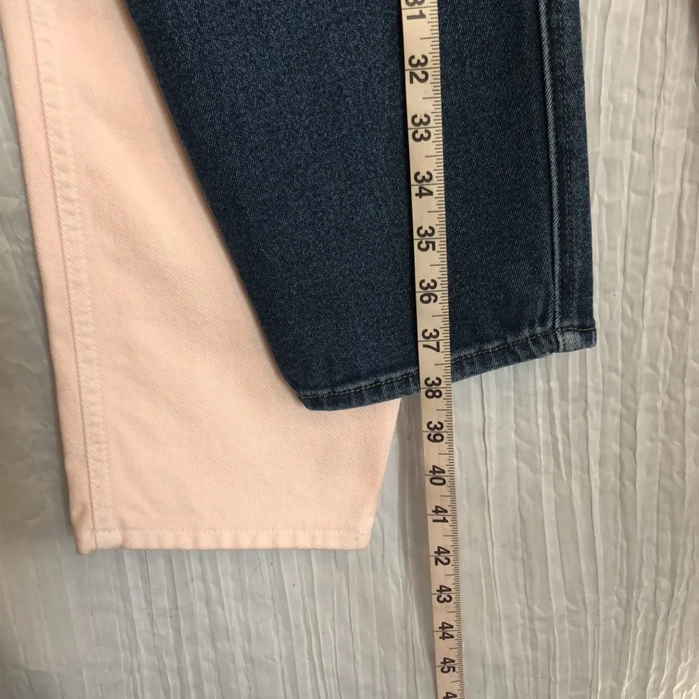 Vintage BILL BLASS womans SZ 14 pink straight leg high waist jeans pants